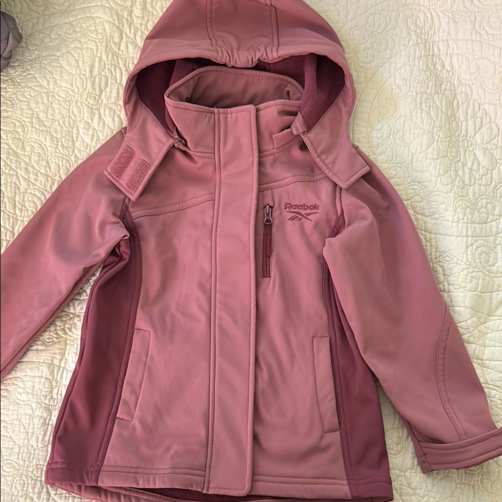 Reebok Pink Water-Resistant Raincoat with Hood